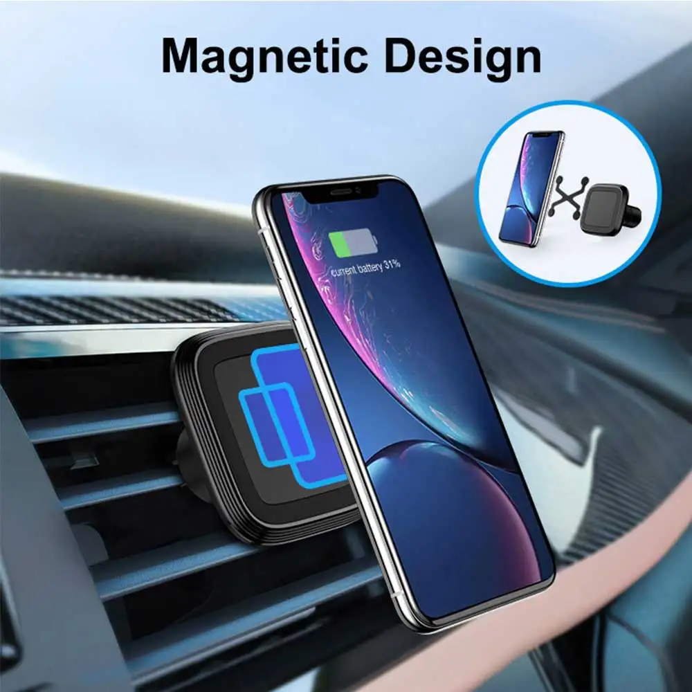Прямая продажа с завода Tongyinhai, новый продукт, магнитное прикрепляемое беспроводное автомобильное зарядное устройство Qi 15 Вт для телефона