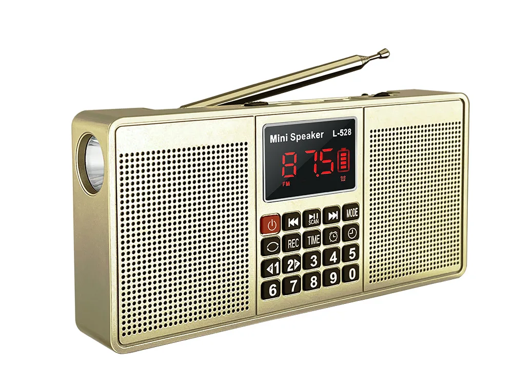 Dewant L-528 tuning digital blue tooth alarm clock radio AM FM with big flashlight and 3W*2 speaker