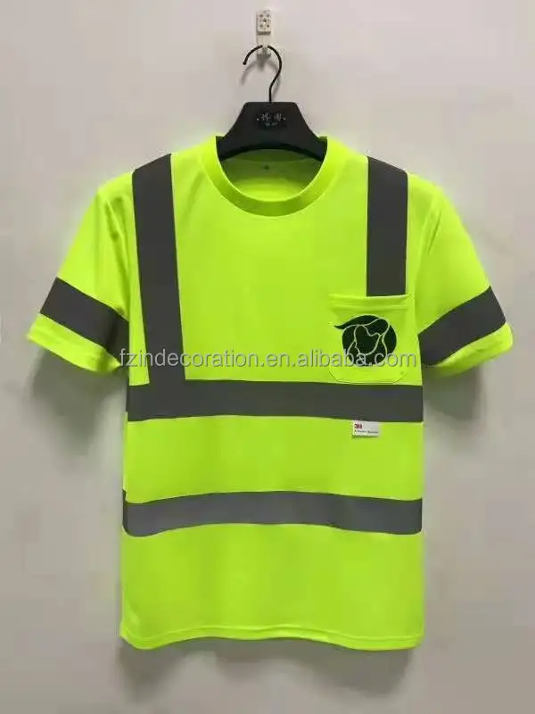 wholesale Traffic Work Construction Safety Mesh Vest With Fluorescent Yellow Safety Reflective Vest With Pockets