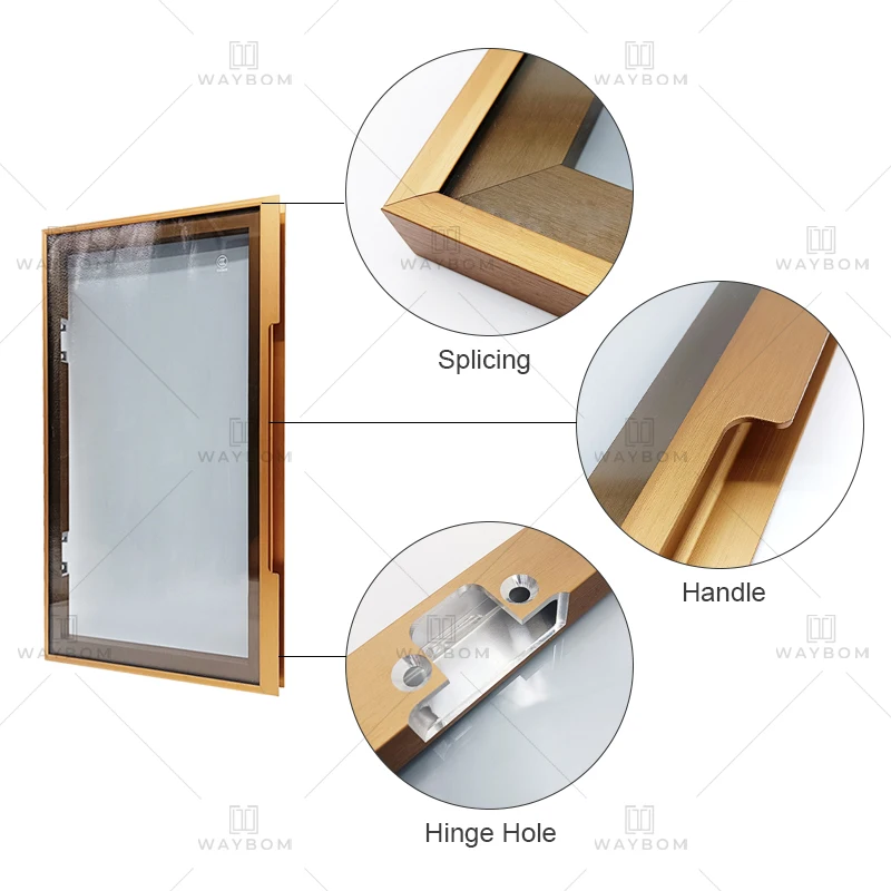 Wall Mounted Cabinet Strong And Durable. Wardrobe With 3 Doors Aluminium English Style Door 3D