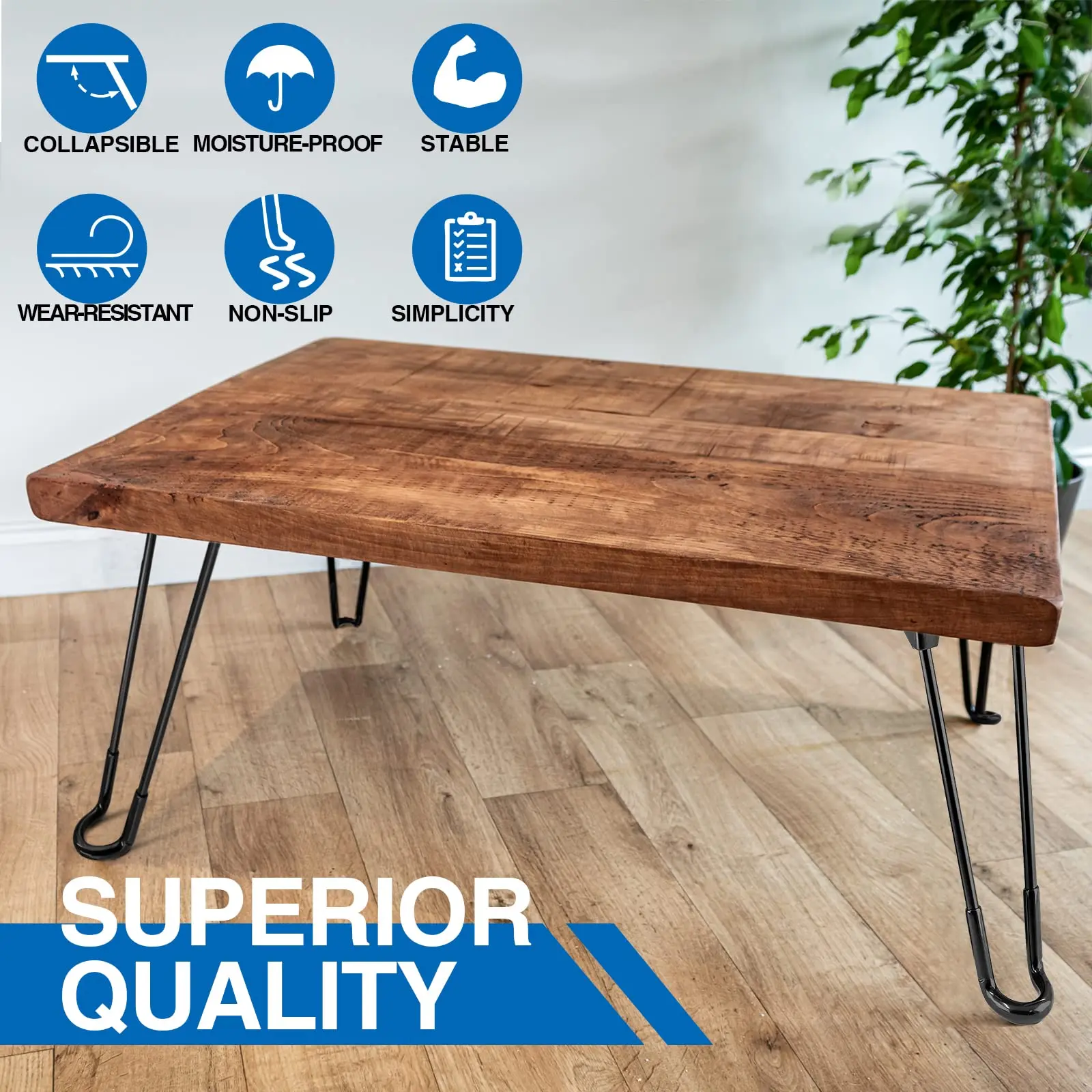 Foldable 4Pcs Hairpin Legs Heavy Duty Easy Install Furniture Black Coffee Folding Table Legs for Desk Bench Chair Home DIY