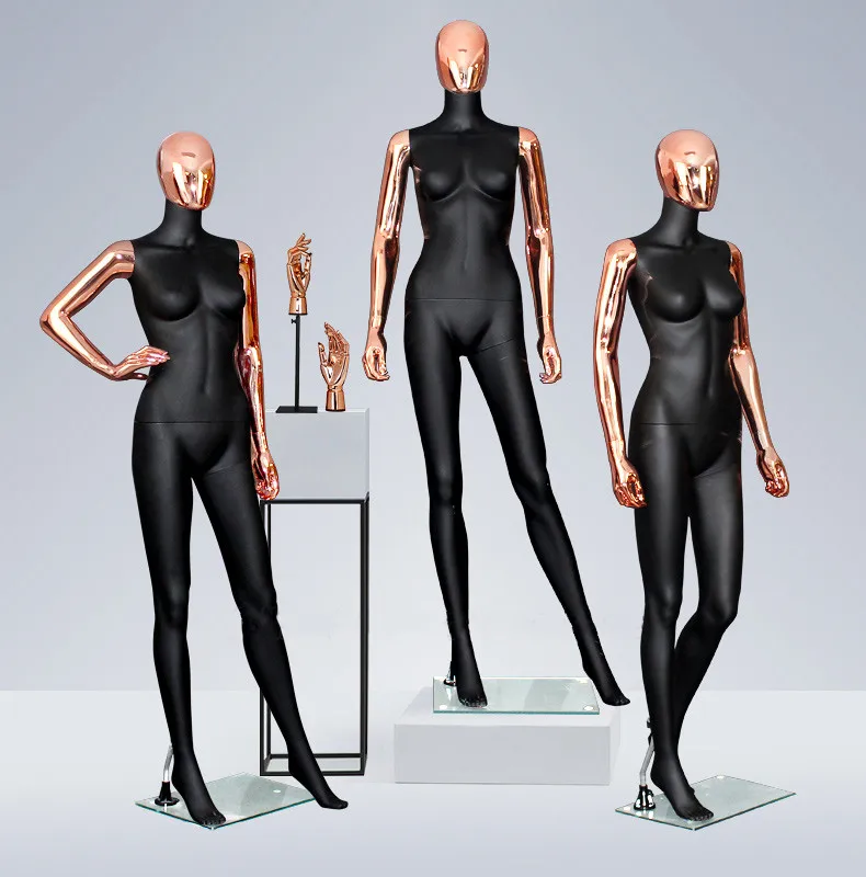 New Arrival Fashion Gold Plating Window Display Mannequin Female Manikin for