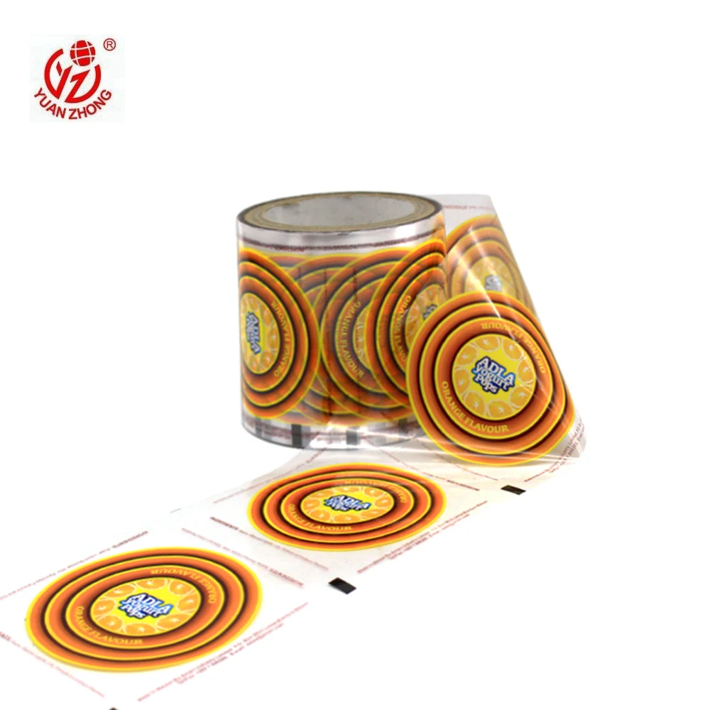 Food grade plastic printing and packaging materials wrap film roll for lollipop packing