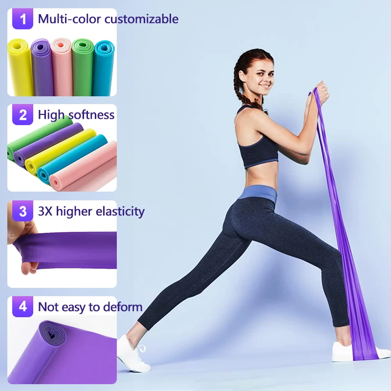 Durable and Aesthetical TPE Yoga Tension Band Belt for Home Gym Workout