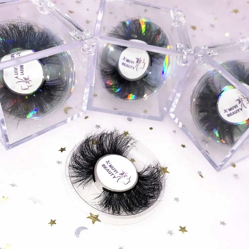 Vendor wholesale 25mm 3d mink eyelashes private label custom lash box container pill bottle eyelash