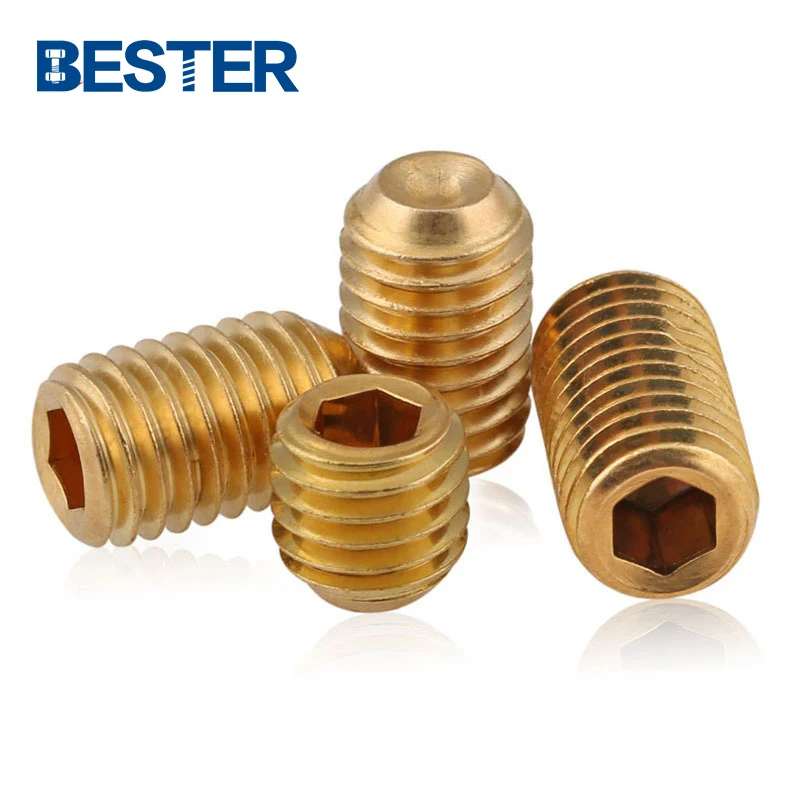 High pressure hexagon socket clamping machine screws DIN916 m7 grub screw with brass pivot