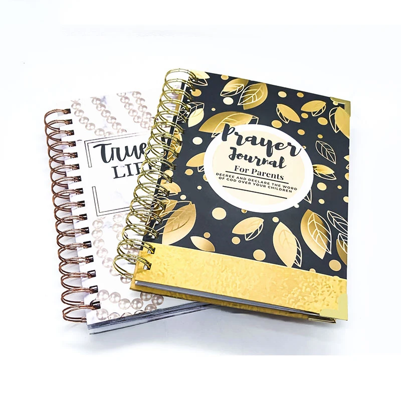 Индивидуальная печать спиральный переплет формата A5 металлический уголок призрачный журнал блокнот для родителей