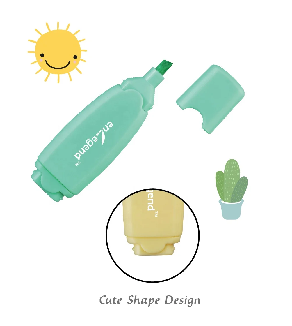 Cute Shape Mini Highlighter Marker Set for Kids Drawing Pastel Color Small Size Novelty Pens Office & School Markers Chisel