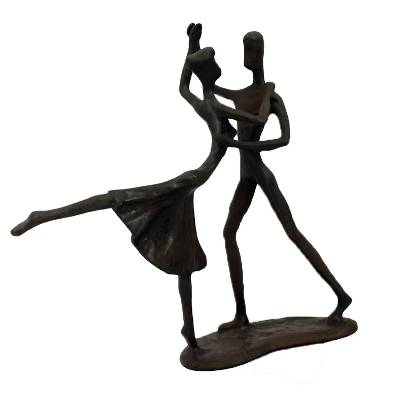 Metal Sculpture Dancer Statue couple Dancer Brass Figurine For Decor or for bar decor