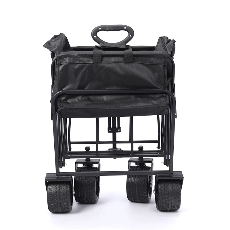 TODO Camping Folding Trolley Shopping Cart High Quality Loading 100KG Foldable Camping Wagon with Tank Wheels