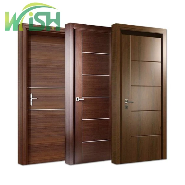 Wish MDF Solid Wood Internal Doors Top Quality Melamine Hotel Door House Interior Wooden Doors for Bedroom