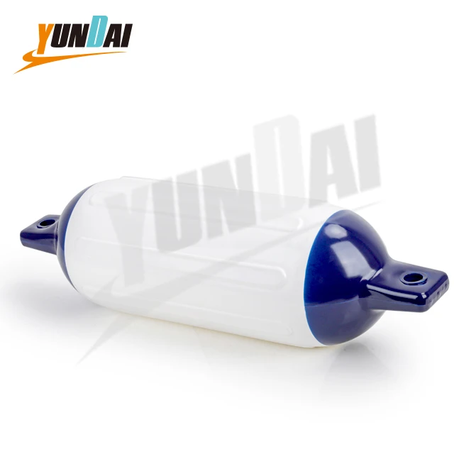 4.5x16' 520g White/Blue two-tone 4 Pack Ribbed Boat Fender PVC Floating Inflatable Yacht Buoy Fender