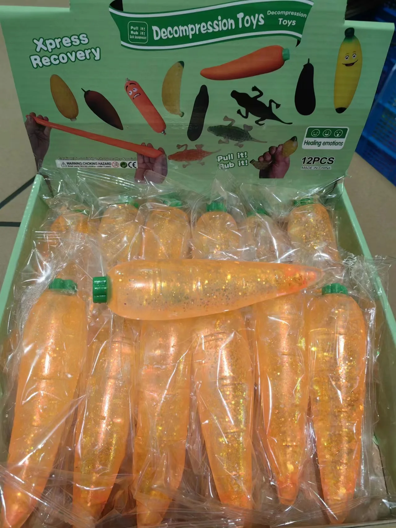 2023 New Hot Sale Banana Corn Carrot Shape Slow Rebound Stress Ball Simulated Fruit Squishy Toy For Children