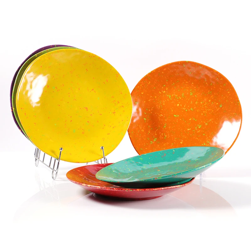 Набор меламиновых обеденных тарелок диаметр 12 дюймов x высота 1 8 дюйма ударопрочные и небьющиеся меламиновые обеденные тарелки цвет: многоцветные