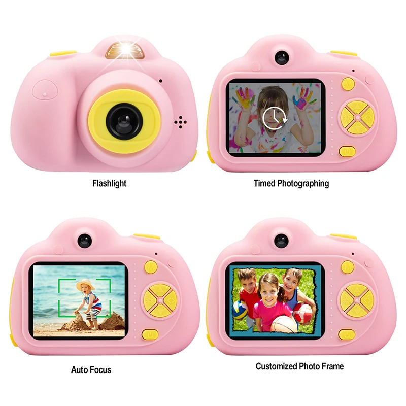 
Factory Hot Sales Shockproof Face Recognition Auto Focus Cartoon Kids Camera 