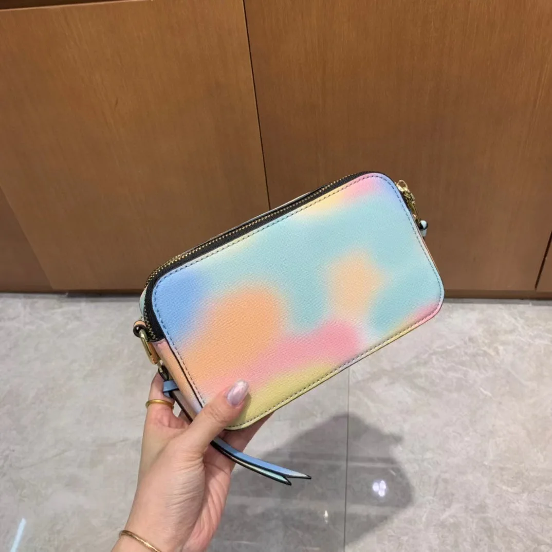 fashion lady colorful printing summer chic camera crossbody bags with wide strap for women casual holiday sling shoulder