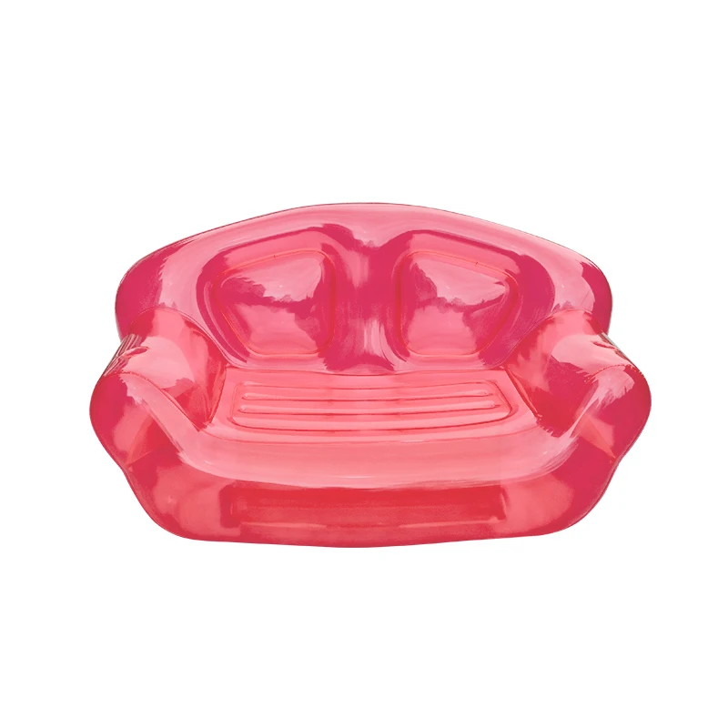 On Stock PVC Inflatable Transparent Sofa,  Pink Color Double Person Inflatable Love Sofa