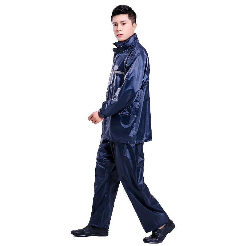 saftey wholesale outdoor adults rain coat and pant waterproof and windproof raincoat rain suit/ rain coat with reflective