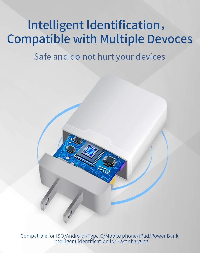 
ICE-Bingo 18W QC3.0 Fast charging Multi Protocols Mini One Port USB Wall Charger For iPhone Samsung Huawei Oppo Vivo 