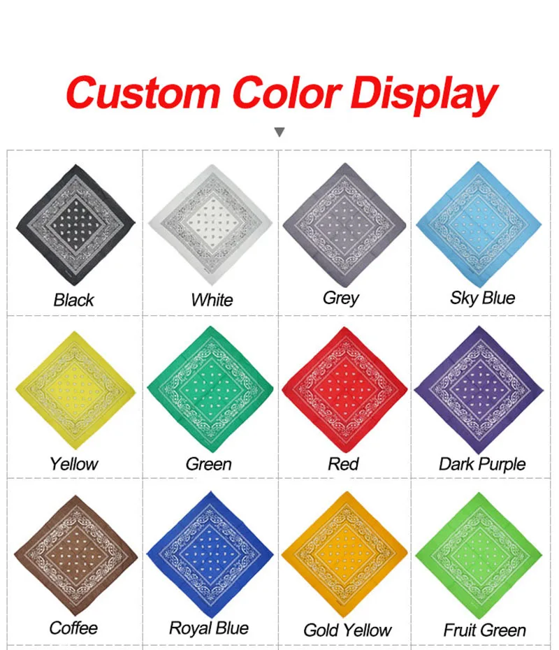 Huiyi Hot Selling Custom Cotton Polyester Bandanas Cheaper Price Bandana Scarf