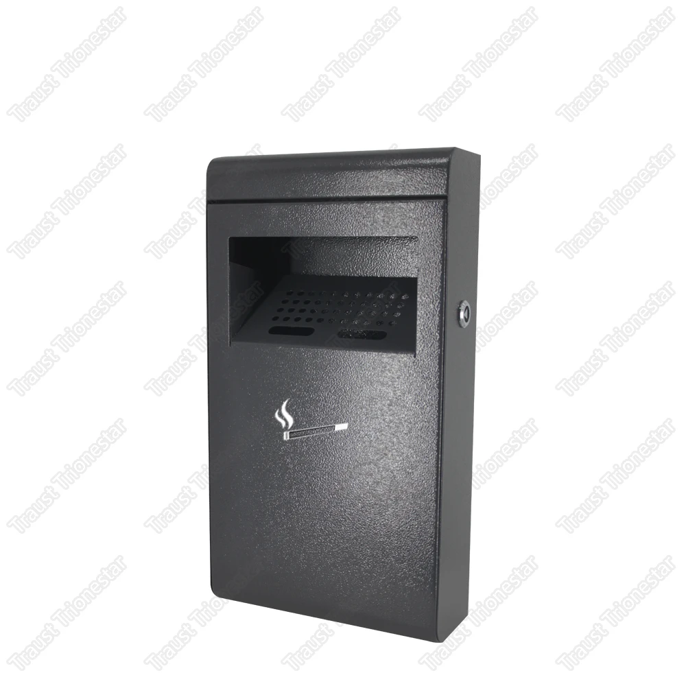Traust outdoor smoking wall mounted smokers metal ashtray cigarette bin ash can ash receptacle