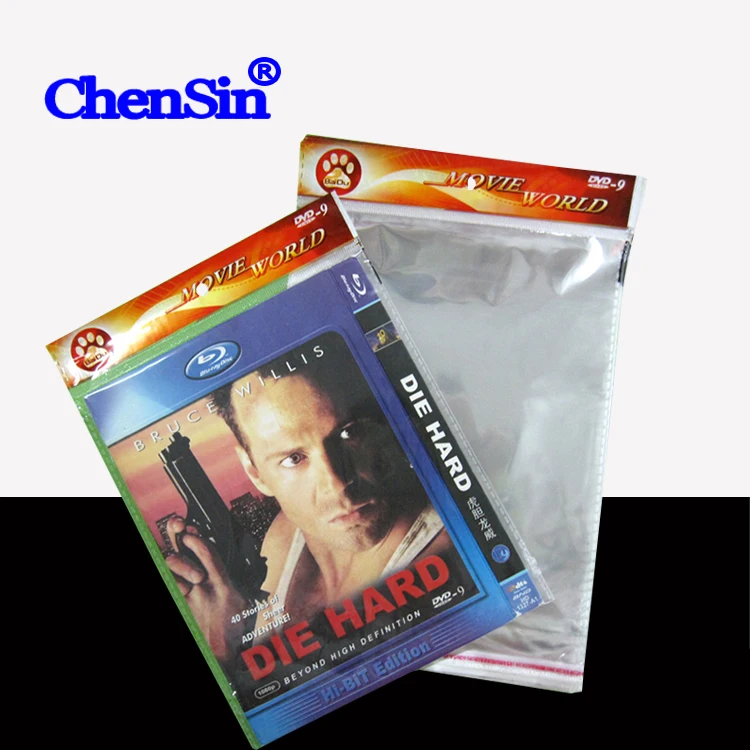 Нейлоновый пластиковый пакет для DVD-фильмов с напечатанным дизайном, высококачественный рукав для DVD, прозрачный самоклеящийся пакет для DVD