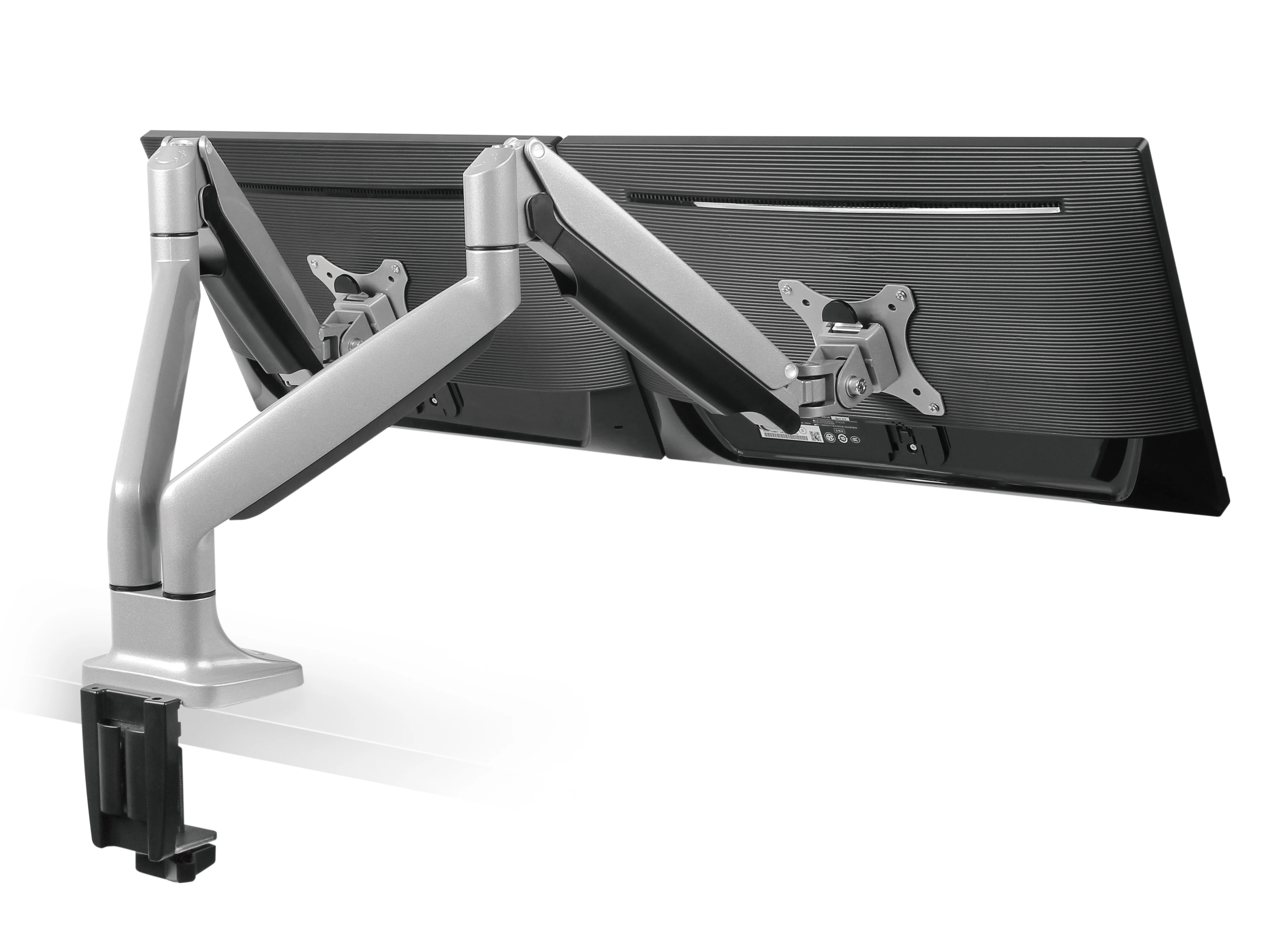 High Quality Adjustable Ergonomics  Aluminum Gas Spring Double Monitor Arm