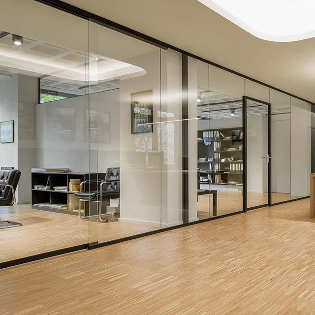 
French style office partitions modular used commercial glass walls 