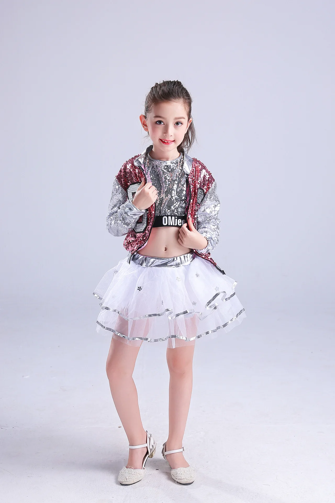 Kids Sequin Stage Jazz Dance Suits For boys Girls Morden Dance costumes