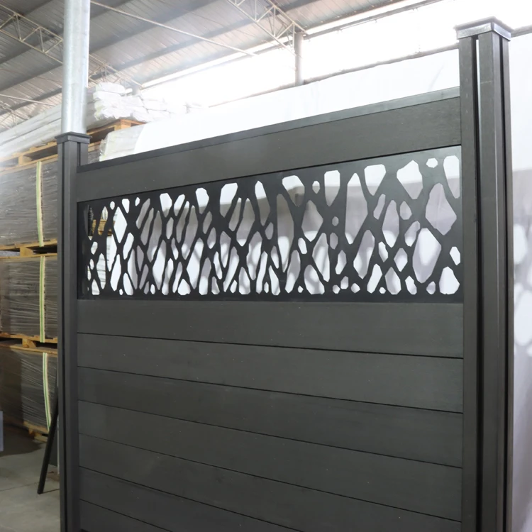 wood plastic composite wpc fence boards with trellis co-extrusion home garden fence panels