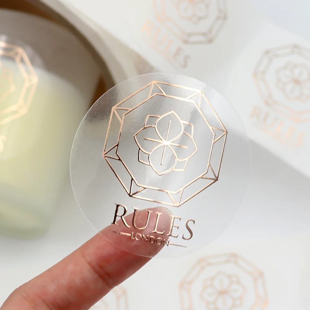 Custom Cosmetic Adhesive Gold Foil Sticker Perfume Glass Bottle Logo Label
