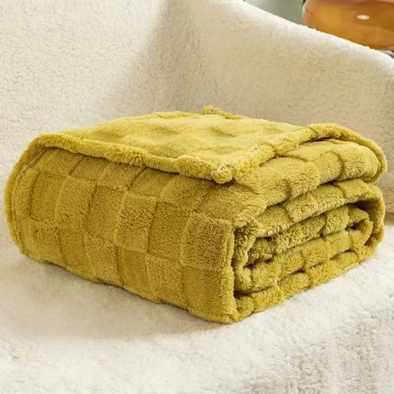 2024 Latest Model Polyester Fiber Blanket Modern Simple Style Pure Color Blanket