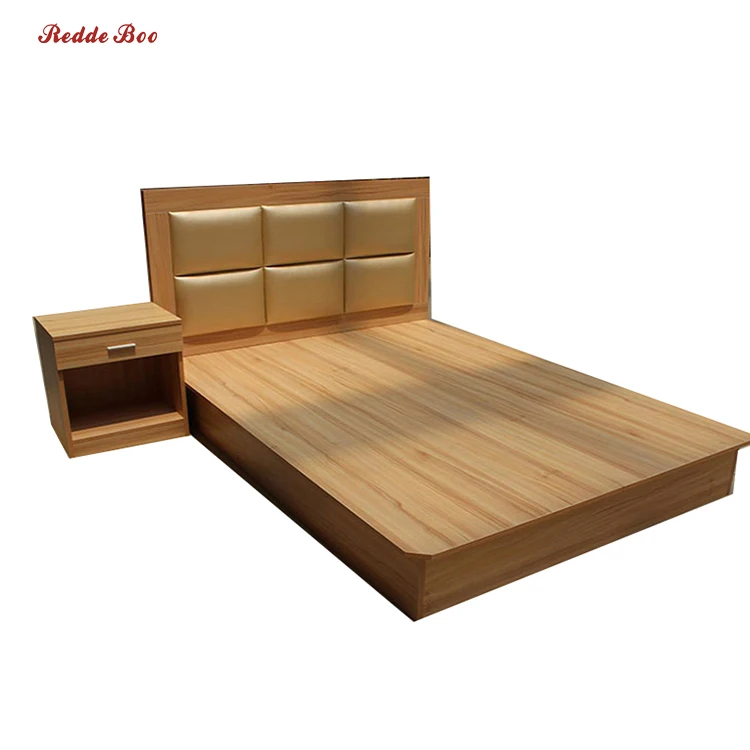
China factory bedroom furniture simple design queen size solid wood bed B2701 