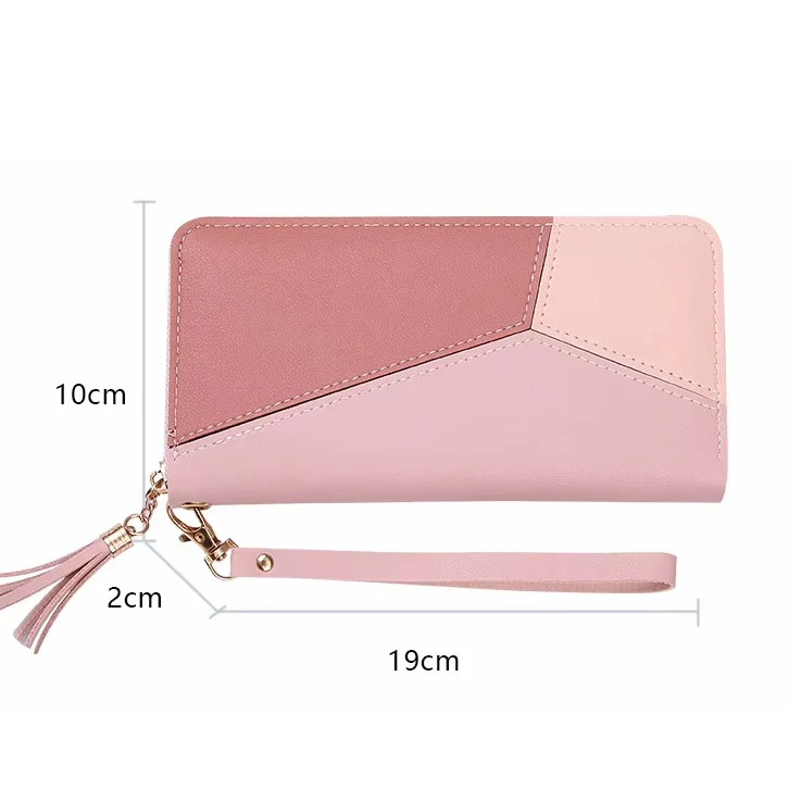 Lock splice pu long zipper Clutch phone woman wallet carteras para mujer porte feuille homme cuir carteira masculina