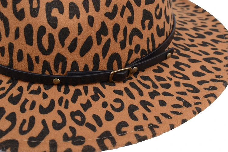M1038-stylish леопардовые зимние Нью-Йорка шляпы для женщин фетровая шляпка шерстяная Стильная шляпа с Широкими Полями Фетровая в стиле джаз мужчин предварительно окрашенная оцинкованная сталь) низкой ценой