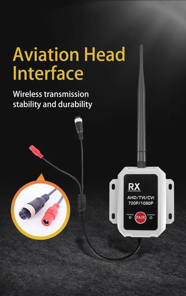 Easy Install IP69 Waterproof AHD 720P 1080P Vehicle Transmitter Receiver Wireless Video Transceiver