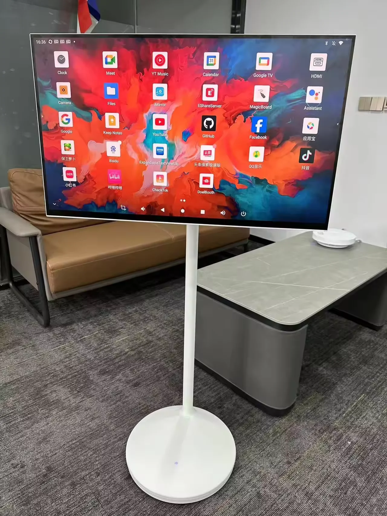 Yoga 32 Inch Smart Tv Stand Tv Follow By Me Portable Tv On Wheels