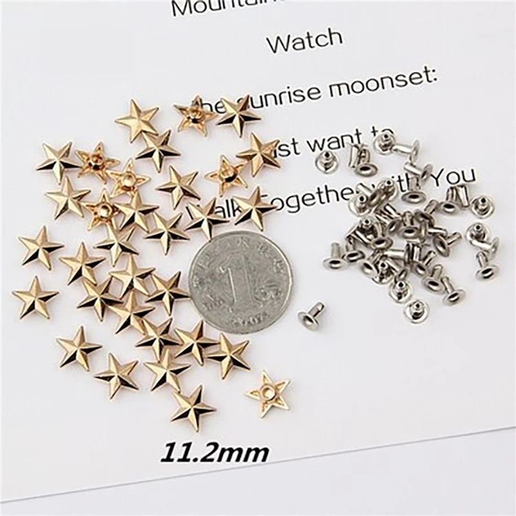 Wholesale Logo Custom Brass Stainless Steel Alloy plastic Star button rivets For Garment