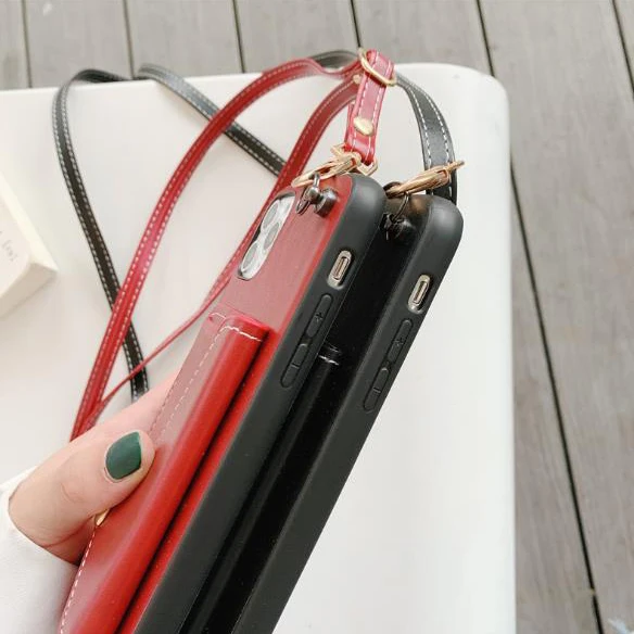 PU Leather Crossbody Cell Phone Case and Wallet Phone Purse Bag with Flap Snap Pocket and Adjustable Strap