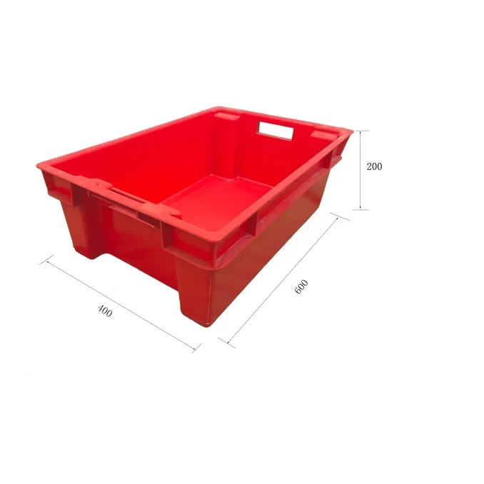 Nestable Customized Durable Stackable Plastic Storage Boxes for Produce Plastic box with Handle