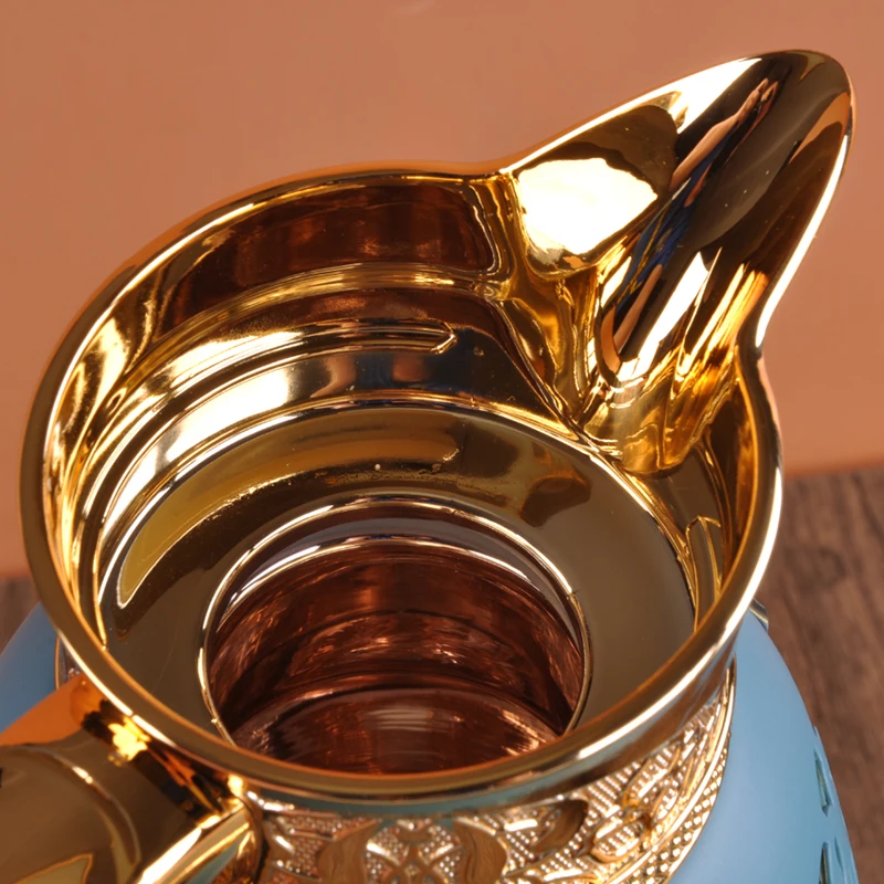 Household Utensils Pots Dubai Gold Glass Inner Thermos Vacuum Flask Jug Arabic Tea Coffee Pot Dallah