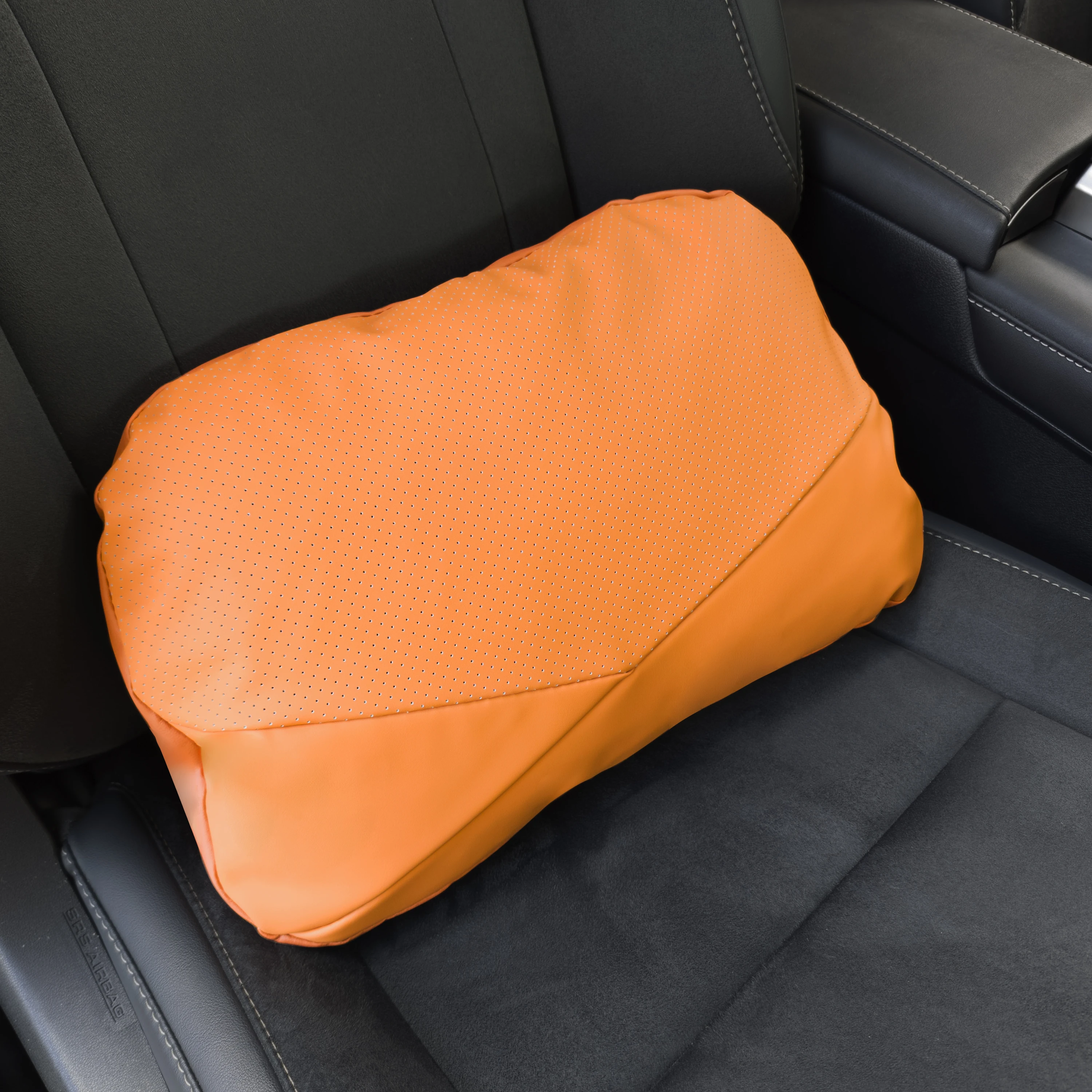 PVC Leather Car Car Headrest And Lumbar Support Soft Cotton Waist Pillow Cooling Ventilation Neck Headrest Back Massage Pillows