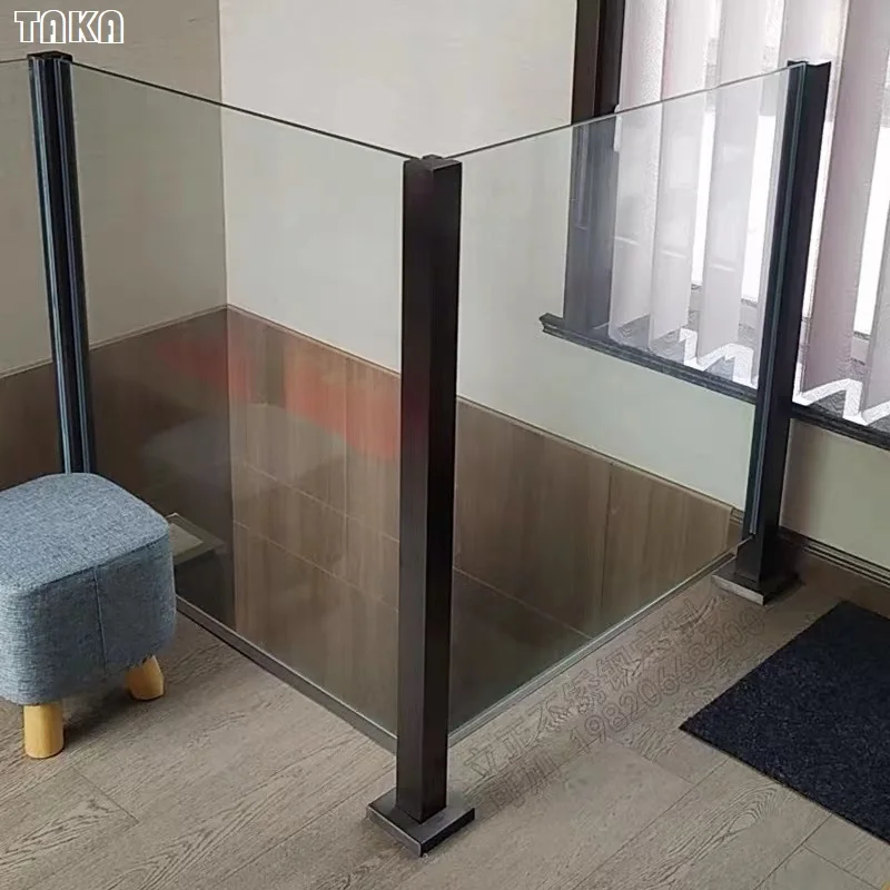 TAKA Customized  Fence Modern Design Stainless Steel/Aluminum Post Glass Railing baluster adjustable railing