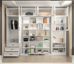 Space saving bedroom furniture Rotating wall bed with wardrobe