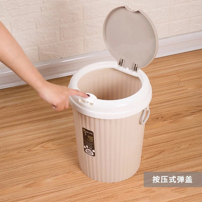 
Press Customization Creative Round Kitchen Toilet Trash Cans Plastic Bin Dustbin 