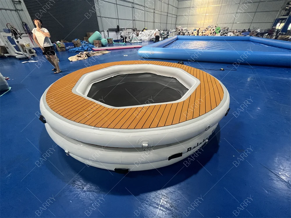 Barry Manufacturer Custom Portable Floating Water Hammock Lounger Pool Inflatable Water Hammock with Mesh Center for Recreation