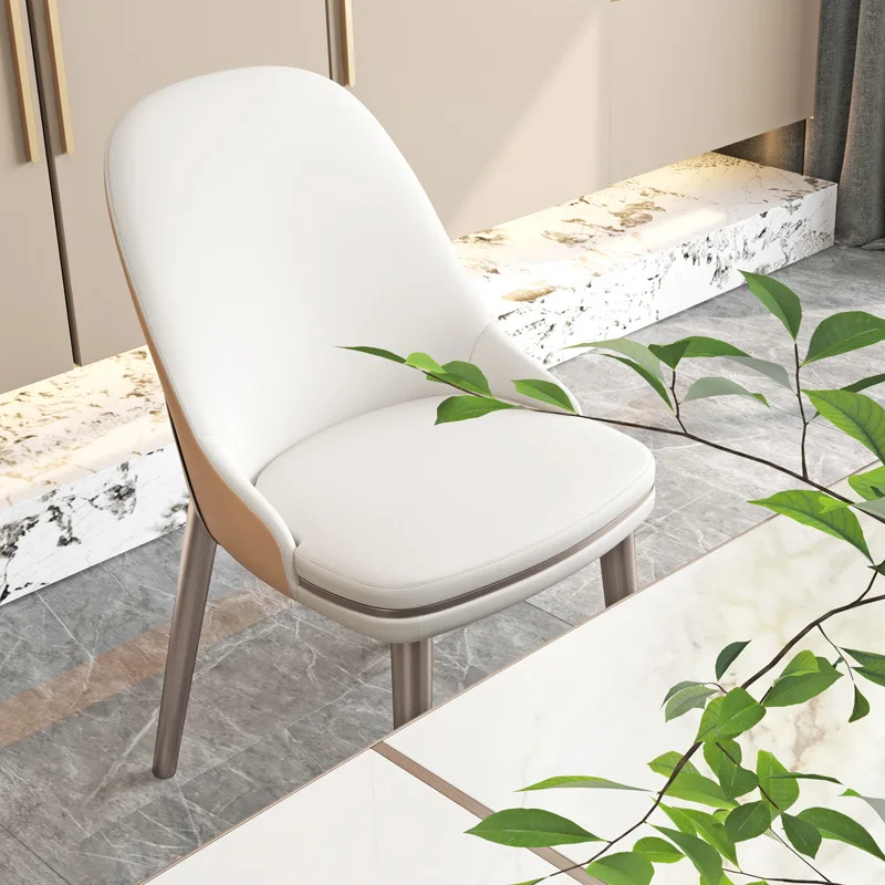 Modern Design Home Furniture Real Leather Seat Chairs Factory Dining Room  Dining Chairs