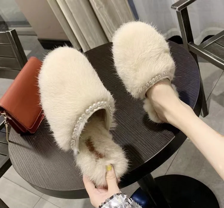 Latest girl footwear design ladies shoes flat sandals fashion women slide sandal female fur slippers