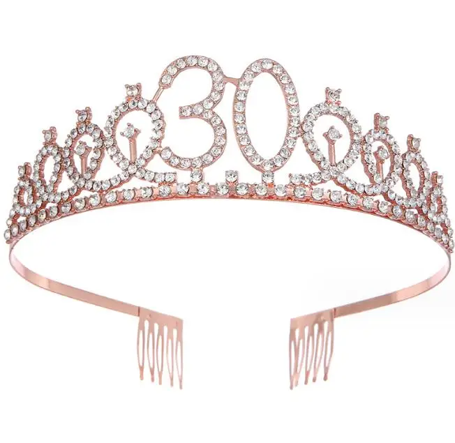 European And American Fashion Alloy Rhinestone Bachelorette Party Crown Happy Birthday Tiara