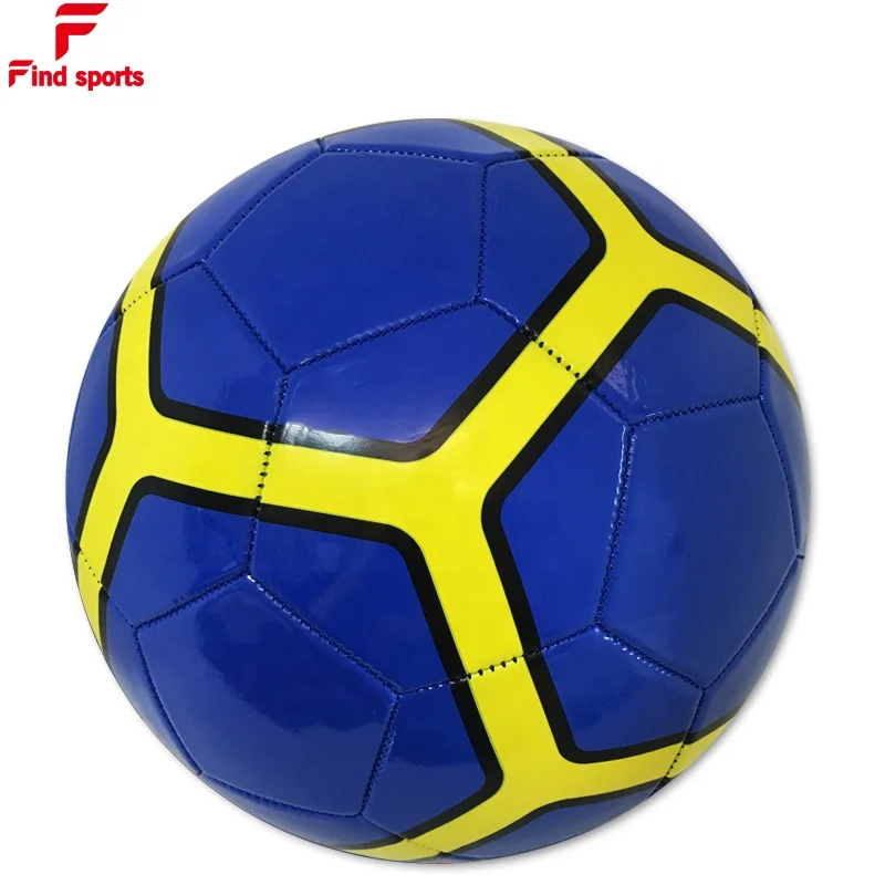 popular training strike design football PVC machine stitched ball with inflating needles for kids soccer ball size 4 in blue red